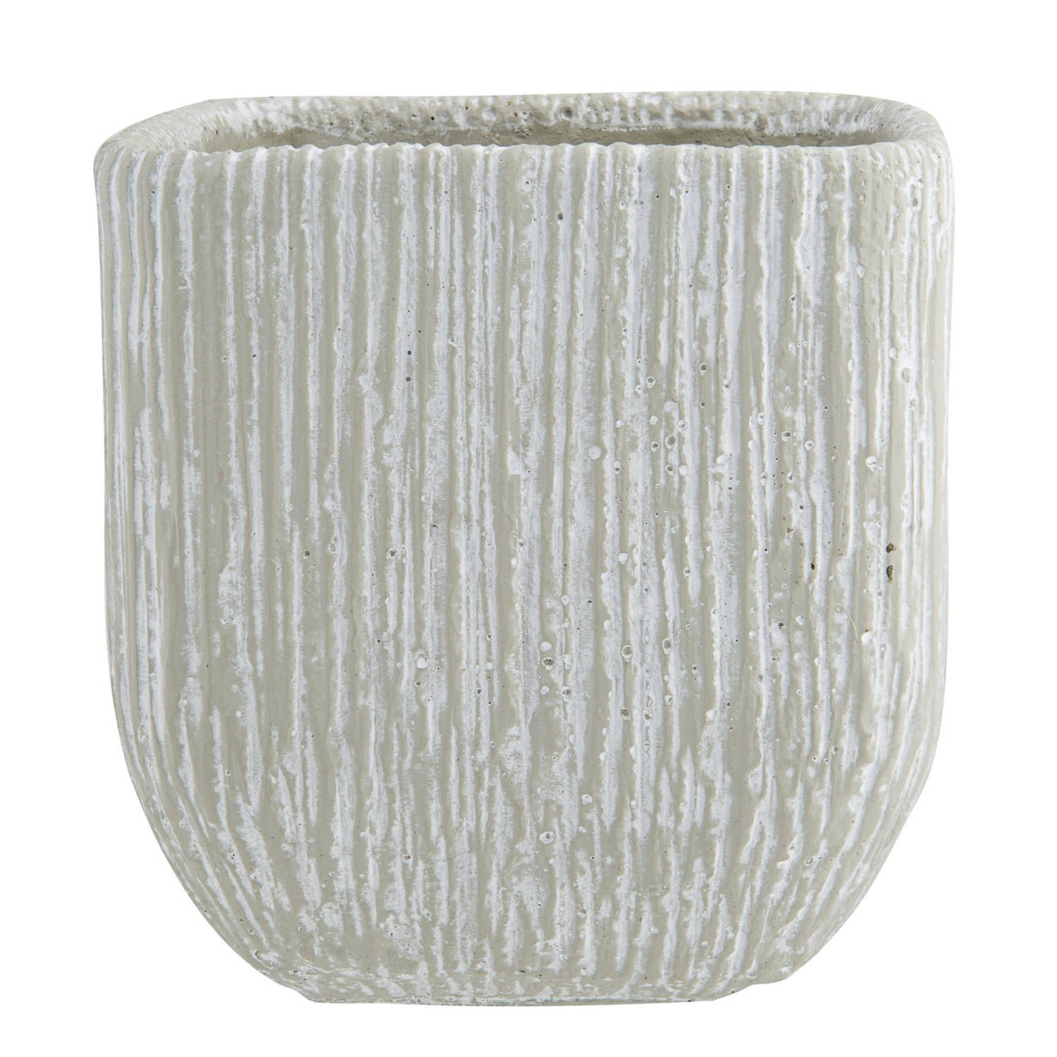 Cosy&Trendy bloempot keramiek/aardewerk grijs d18 x h20 cm - plantenpotten