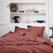 Housse de couette en percale de coton, 260x240 cm, uni, rose