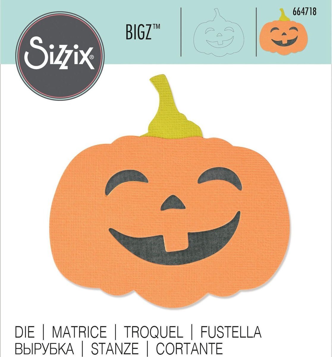 Sizzix Bigz Die-Autumn Pompoen, 664718, Multi kleuren, One Size