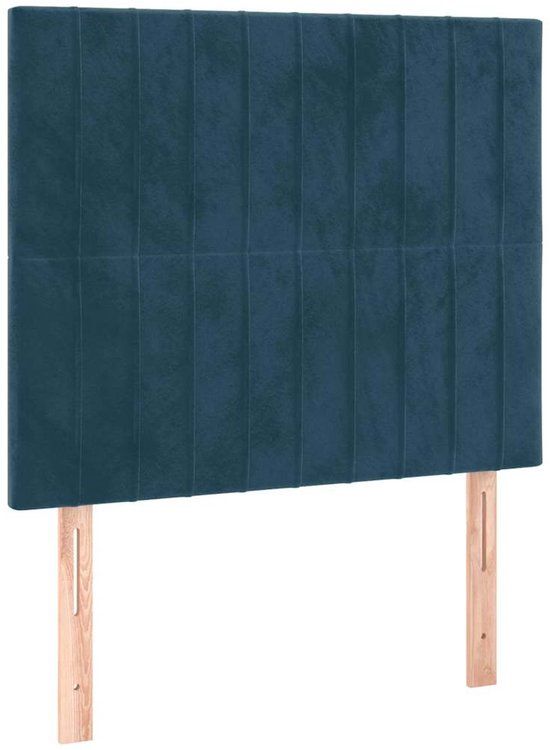 vidaXL Hoofdbord donkerblauw fluweel 80x5x118/128 cm