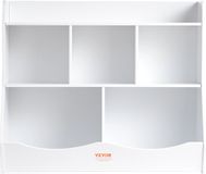 Vevor Houten opbergbak voor kinderen, speelgoedopslagorganisator met boekenplank, 89x40x76cm 5 compartimenten speelgoedkast, kinderboek en speelgoedplank voor kinderkamer, speelkamer