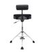 Gibraltar 9808HMTB Prestatiekruk, drumkruk (16 inch ronde barkruk in hoogte verstelbaar, met rugleuning en voetensteun, voor studio, podium en kantoor)