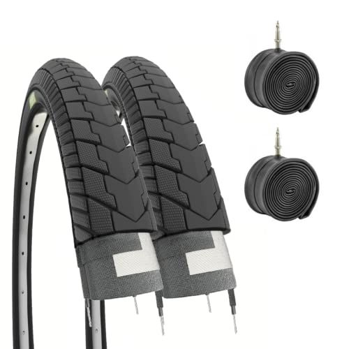 ECOVELO 2 buitenband 24 x 1,75 (47-507) + binnenband fietsbanden uniseks, volwassenen, zwart, eenheidsmaat