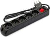 Multiprise 5 voies Schuko + 10/16A - Interrupteur câble 1m et fiche 16A