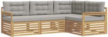 vidaXL - Extérieur - canapé - ensemble - 5 - pièces - Blanc - et - Gris clair - Polyester