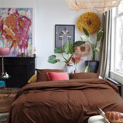 At Home Tender Dekbedovertrek 240 x 220 cm - Bruin - Polyester