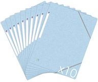 Oxford Topfile+ Kartonnen map, 3 flappen, A4, elastisch, pastelblauw, 10 stuks