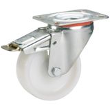 Dörner + helm 728571 zwenkwiel met plaat, wit