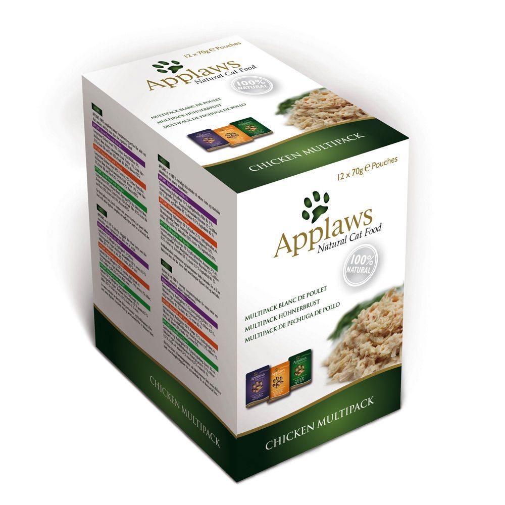 Applaws Mixpack Maaltijdzakjes in Bouillon 12 x 70 g Kattenvoer - Vis selectie