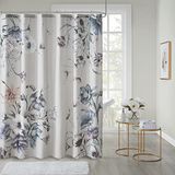 Madison Park Cassandra katoen percal badkamer douche, bedrukt | Voegt privacy toe, machinewasbaar, bloemenpatroon, OEKO-TEX gecertificeerd
