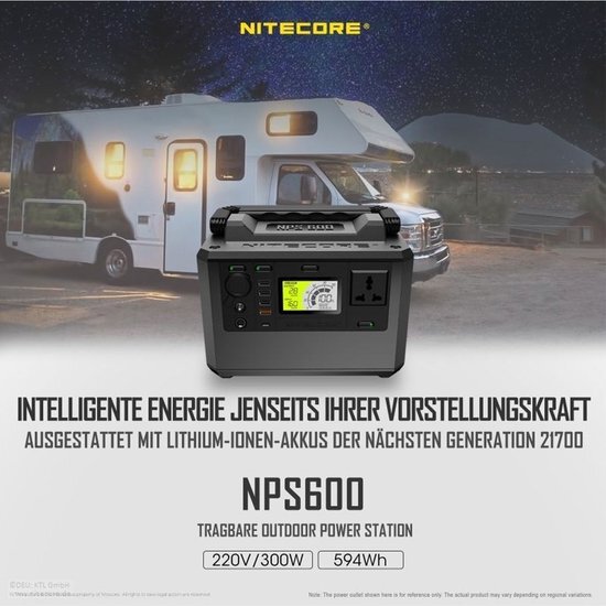 Nitecore NPS600 Power Station 165000mAh en Nitecore FSP100 opvouwbaar zonnepaneel met max. 100W