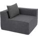 Mendler Élément d'angle/accessoires HWC-O54, fauteuil lounge rembourré, accoudoir, tissu/textile (300 g/m²), 63 x 97 x 97 cm, gris foncé