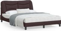 Maison Exclusive - Lit Hvar 140x200 cm Marron Foncé avec Éclairage LED