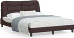 Maison Exclusive - Lit Hvar 140x200 cm Marron Foncé avec Éclairage LED