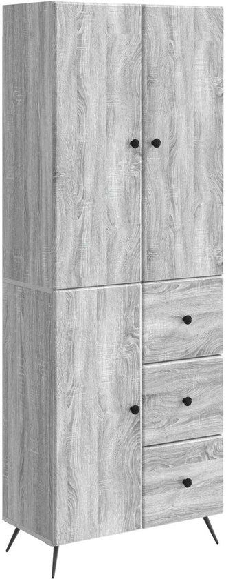 vidaXL Kastenset 2 st Grijs Sonoma Bewerkt hout
