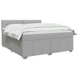 vidaXL Boxspringbed met matras Lichtgrijs 140 x 190 cm Stof
