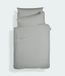 Ensemble de literie, 100% percale de coton, gris foncé, 2 pièces