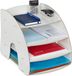 Merkloos Relaxdays brievenbak - 4 vakken - A4 - bureau organizer - wit