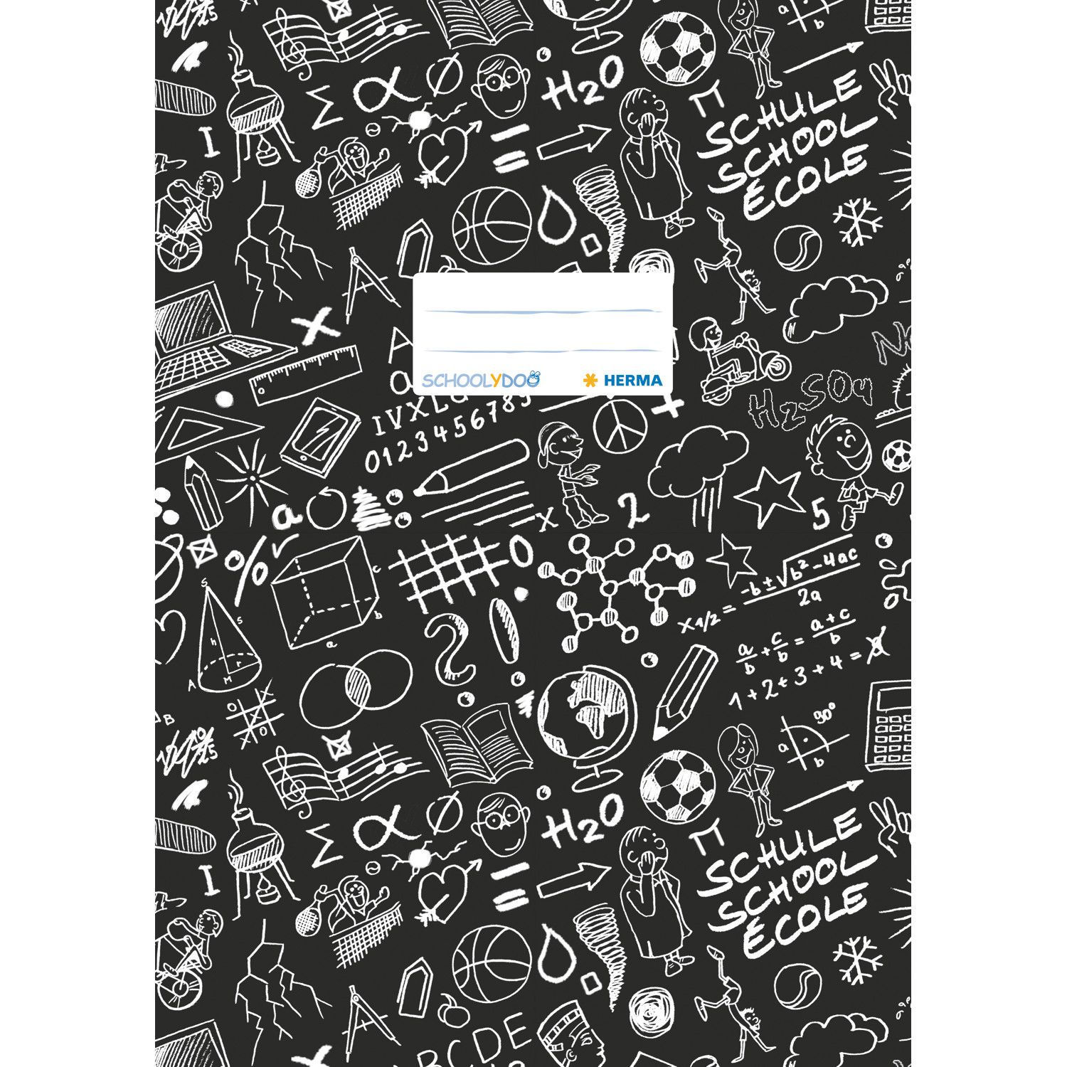 175 SCHOOLYDOO Exercise book cover A4, black
