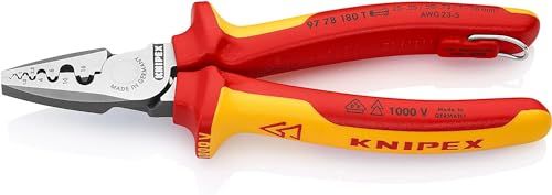 Knipex Krimptang voor adereindhulzen geïsoleerd VDE-gekeurd 180 mm