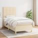 vidaXL Boxspring met matras stof crèmekleurig 90x190 cm