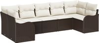 vidaXL Tuinbank Set Bruin Poly Rattan