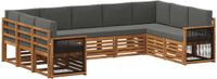 vidaXL - Bank loungeset - 7-delig - Acacia hout - Natuurlijk en Antraciet