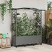 vidaXL Verhoogd bed met trellis en dak lichtgrijs 164 x 40 x 144 cm PP