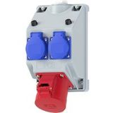 PC Electric 16082552 Répartiteur de prise Gris, Bleu, Rouge