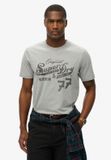 Superdry Leather & Boot Co Script T-shirt Heren Grijs Marl XXL