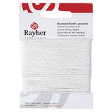 Rayher 5169102 katoenen koord, gewaxt, 1 mm, SB-kaart 20 m, wit