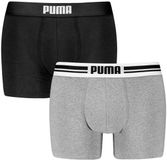 Puma Boxershorts Everyday Placed Logo - 2 pack - Gris chiné / Noir - Taille S