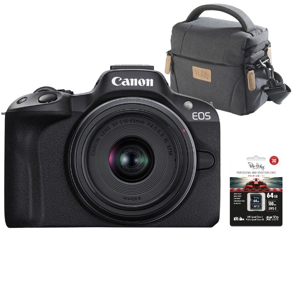 Canon EOS R50 Zwart + RF-S 18-45mm IS STM Starter Kit