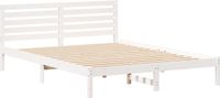 vidaXL Bedframe met hoofdeinde, wit, 160 x 220 cm, massief grenenhout
