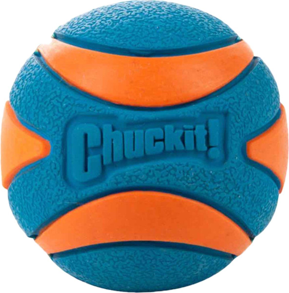 Chuckit Ultra Squeaker Ball Medium - Hond - Speelgoed - 6 cm - Oranje/Blauw
