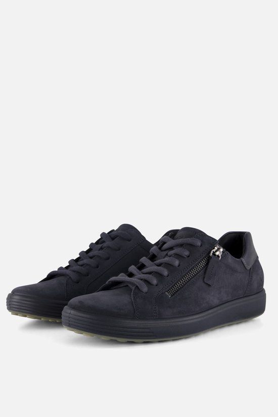 Ecco Soft 7 Slide Sneakers blauw Nubuck