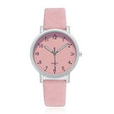 LGT JWLS Lookinggoodtoday LGT Quartz horloge zilverkleurig met roze leren band en roze wijzerplaat