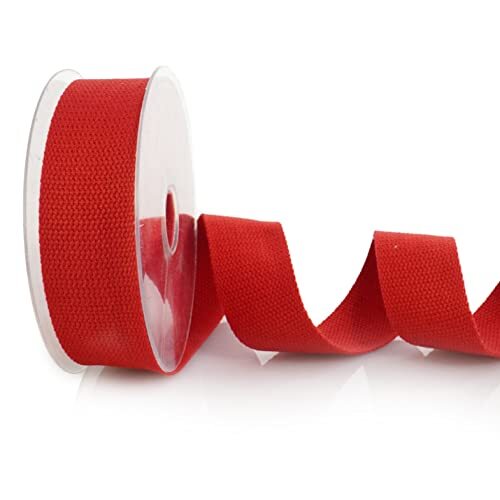 Trimz Katoen Heavy Duty Singelband, Rood, 5m x 40mm