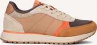 Woden Sneakers Ronja Vrouwen Leer Textiel Plateau Zolen Rubber Bruin