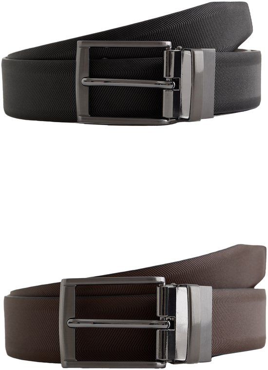 WE Fashion Heren reversible riem met structuur