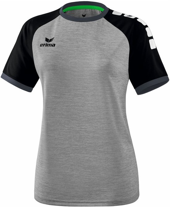 Erima Zenari 3.0 SS Shirt Dames Sportshirt - Maat L - Vrouwen - grijs/zwart/wit