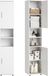 Home Collective Armoire de salle de bain étroite - haute armoire avec 6 compartiments - rangement pour salle de bain, armoire multifonctionnelle sdb, cave et buanderie - 35 x 35 x 187 cm - blanc