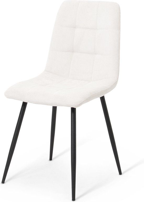 Milton & Oldbrook Munich Eetkamerstoel - Wit - Velvet - Design