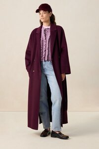 Sissy-Boy - Donkerrode wollen jas - Maat M - Vrouwen