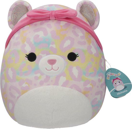 Squishmallows - Michaela Pink Rainbow Leopard 30cm Plush - Award Winner 2023