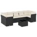 vidaXL 8-delige Loungeset met Kussens, Poly Rattan, Zwart