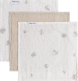 Baby's Only Monddoekje Tender - Hydrofiele monddoekjes baby - Spuugdoekjes - Washandjes set - Hydrofiele doek - Beige/Clover - 30x30 cm - 3-pack - 100% prewashed katoen