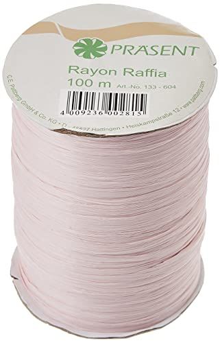 Präsent Rayon Raffia knutselband - Lichtroze - 100 m