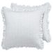 Laura Ashley Euro Shams, 100% glad katoen met envelopsluiting en gegolfde randen, sierkussenhoes voor bed of bank, Oeko-Tex gecertificeerd (Chloe Blue, 2 Pack)