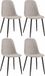 CLP Giverny Set van 4 eetkamerstoelen - zonder armleuning - grijs Stof